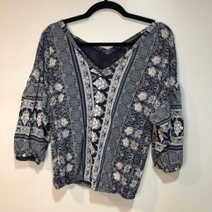 Lucky Brand Three Quarter Sleeve Top